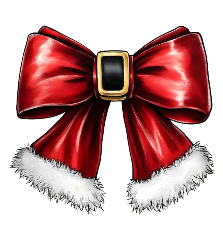 (2 Qty) Christmas Leather Bow DTF transfer (2 Qty) Christmas Leather Bow DTF transfer