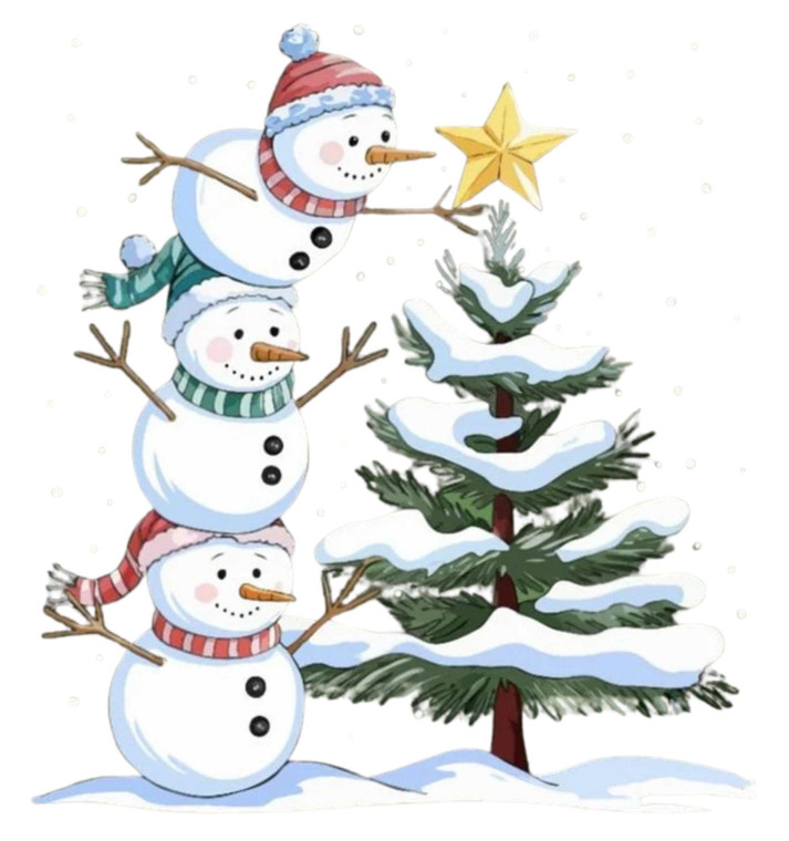 (2 Qty) Snowman's Star Lights Christmas DTF transfer (2 Qty) Snowman's Star Lights Christmas DTF transfer