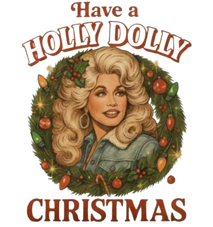 (2 Qty) Have A Holly Dolly Christmas DTF transfer (2 Qty) Have A Holly Dolly Christmas DTF transfer