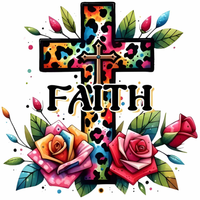 (2 Qty) Retro Faith - DTF transfer (2 Qty) Retro Faith - DTF transfer