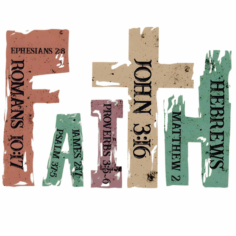 (2 Qty) Faith - DTF transfer (2 Qty) Faith - DTF transfer