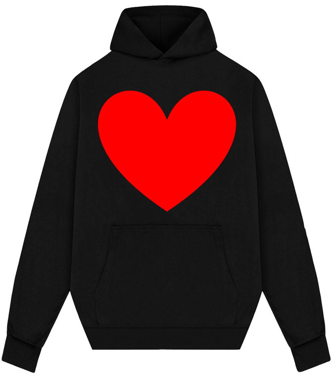 Red Heart Design – Long Sleeve Sweatshirt with Kangaroo Pockets hoodie DTF