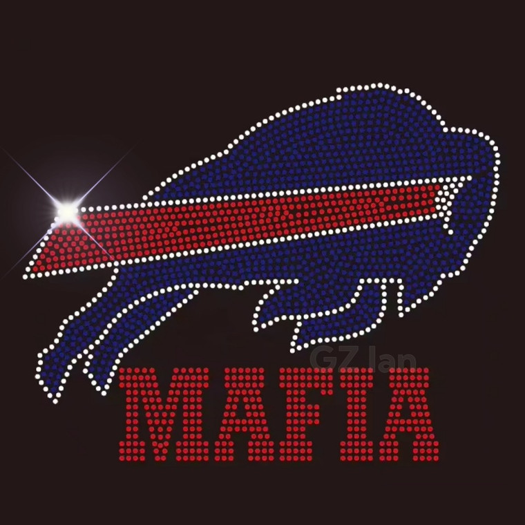 BILLS Mafia Bull football Sports Custom Rhinestone Transfer