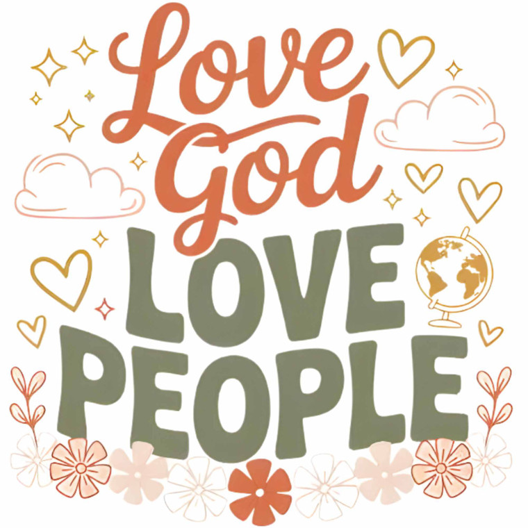 (2 Qty) Love People Love God DTF transfer