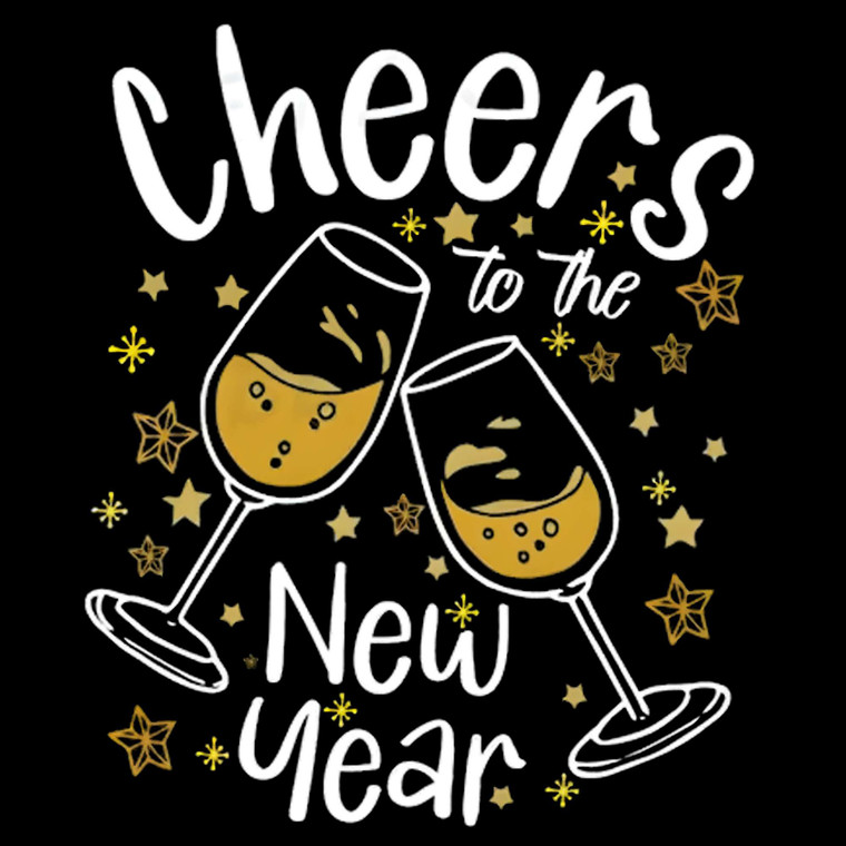 (2 Qty) Cheers To The New Year Glasses DTF transfer