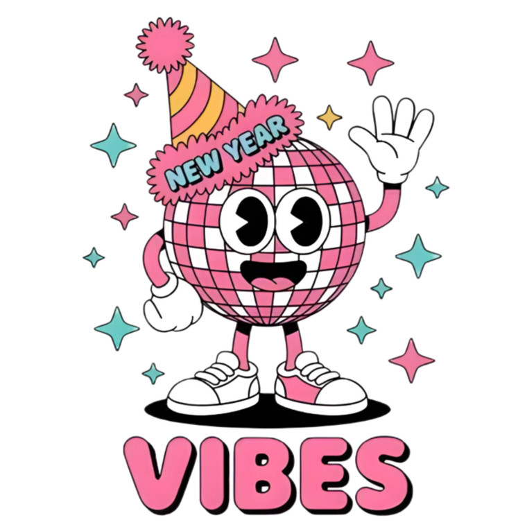 (2 Qty) New Year Vibes DTF transfer