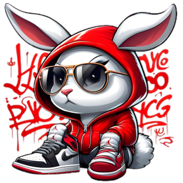 (2 Qty) Retro Red Rabbit DTF transfer