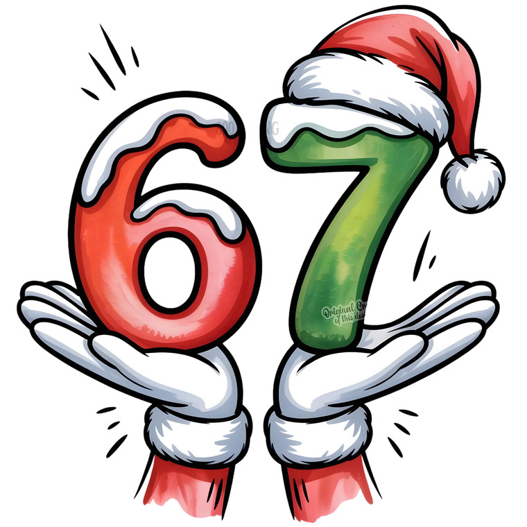 (2 Qty) Six Seven Christmas Hands DTF transfer