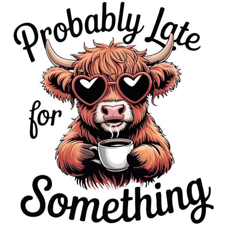 (2 Qty) Probably Late For Something DTF transfer