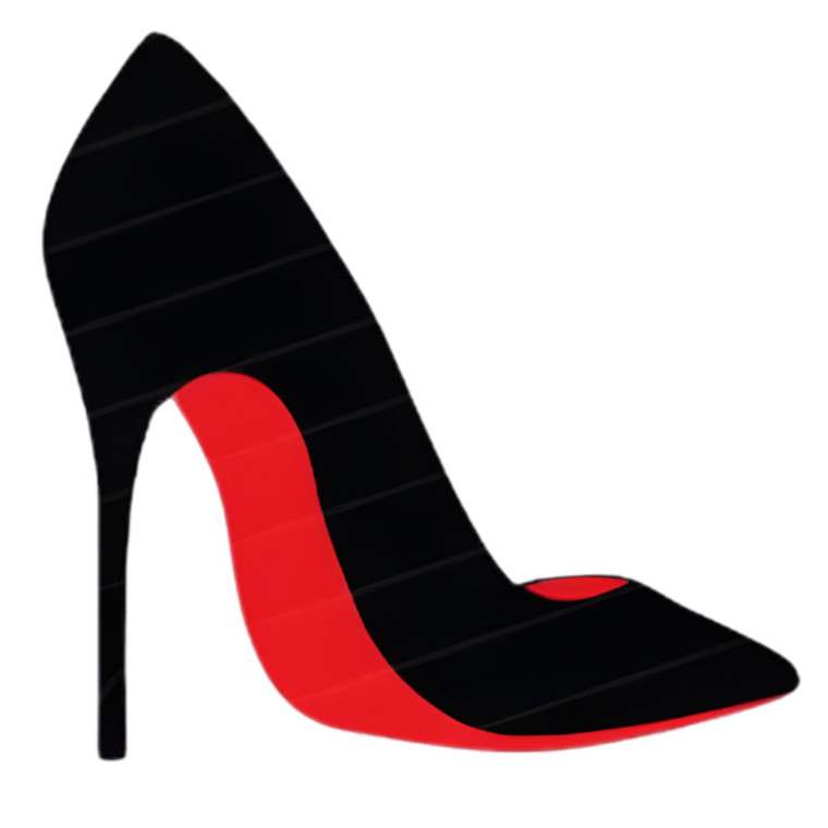 (2 Qty) Black And Red High Heel DTF transfer