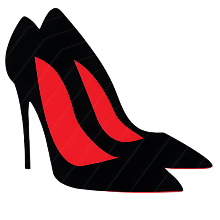 (2 Qty) Black And Red Sole High Heel DTF transfer