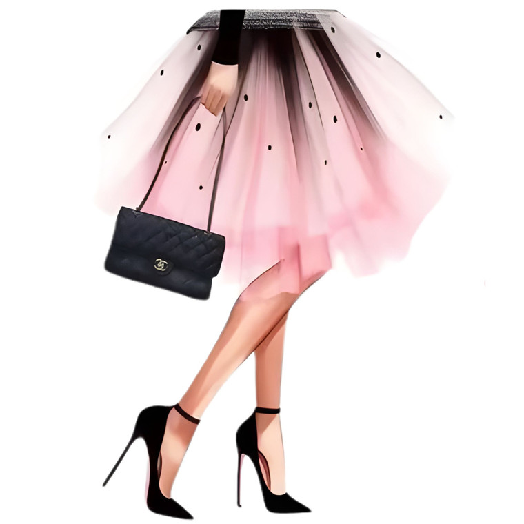 (2 Qty) Pretty Girl Black Heel DTF transfer