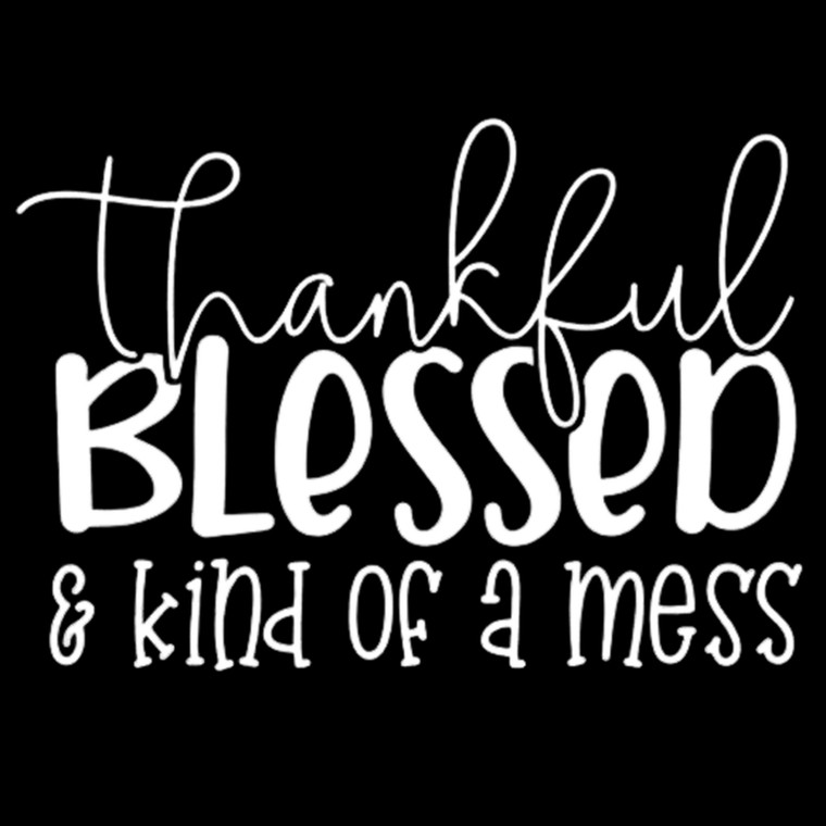 (2 Qty) Thankful Blessed & Kind Of A Mess DTF transfer