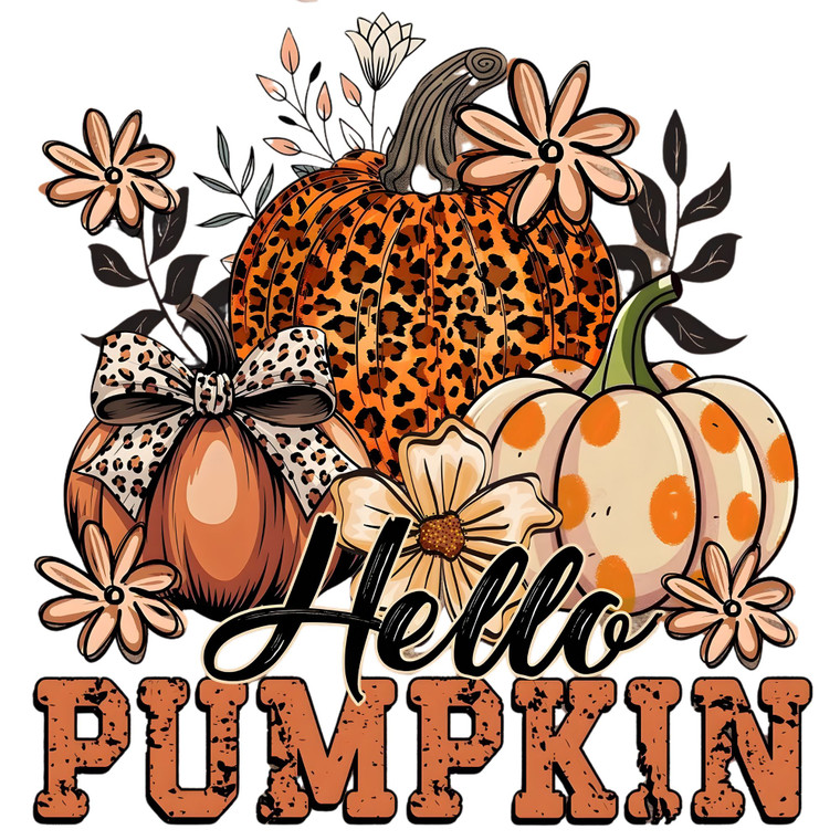 (2 Qty) Hello Pumpkin Autum DTF transfer