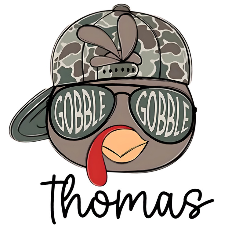 (2 Qty) Retro Gobble Hat Turkey DTF transfer