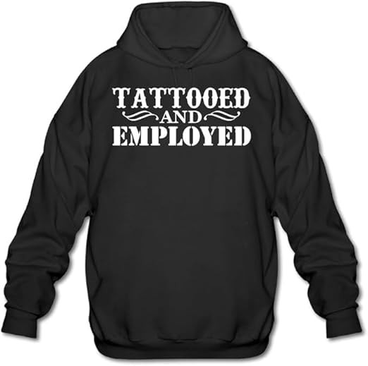 Tattooed and employed hoodie – Black Pullover hoodie DTF