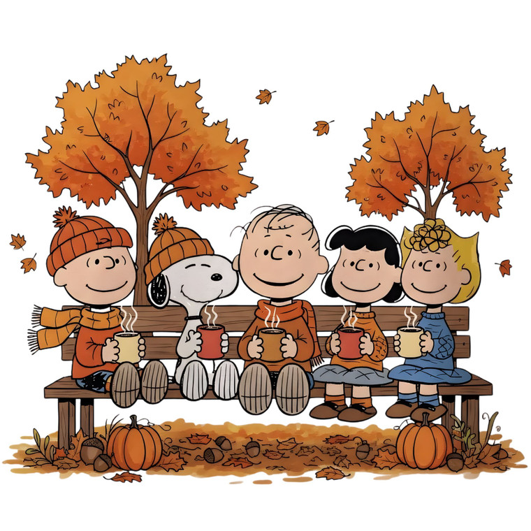 (2 Qty) Cartoon Character Sitting On A Bench DTF transfer