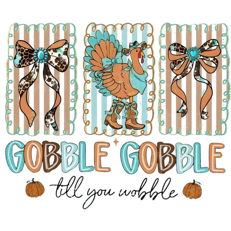 (2 Qty) Blue Till You Wobble DTF transfer