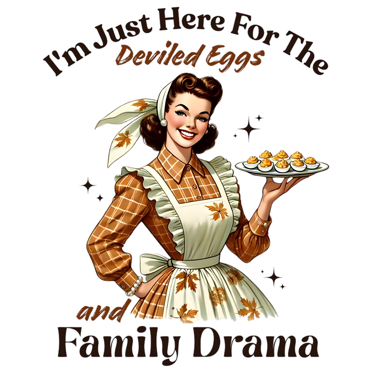 (2 Qty) I'm Just Here For The Deviled Egg DTF transfer