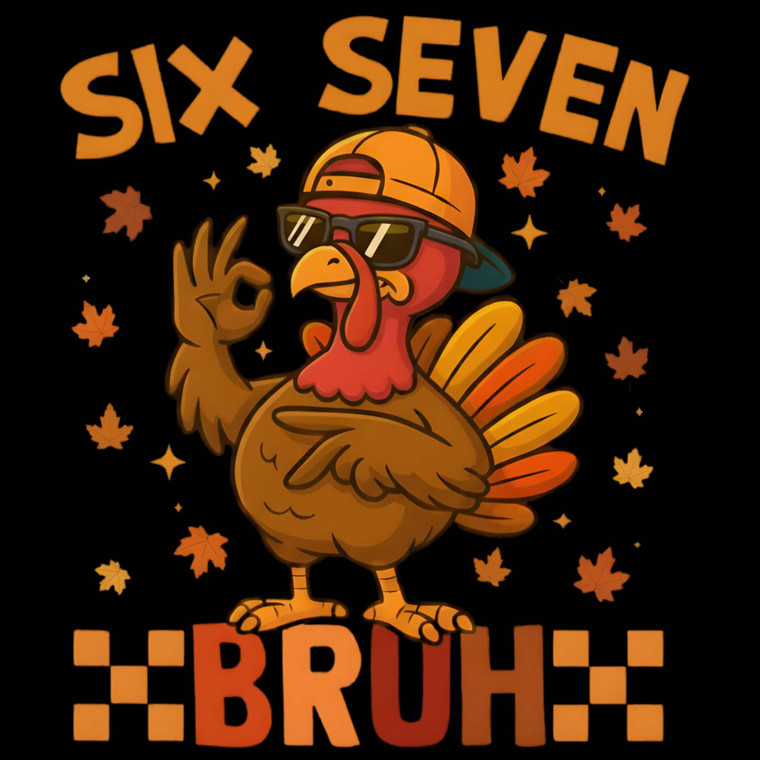 (2 Qty) Six Seven Turkey Bow DTF transfer