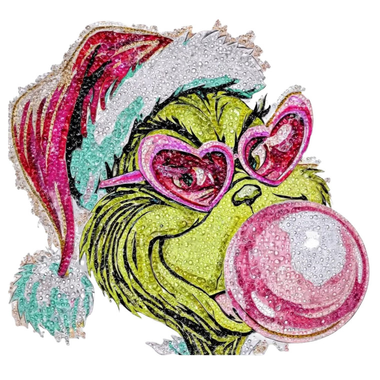 (2 Qty) Grinch Pink Bubble Gum DTF transfer