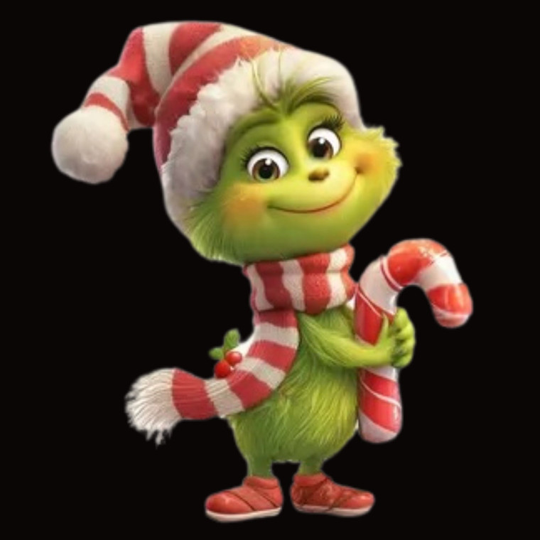 (2 Qty) Cute Scarf Grinch Christmas DTF transfer
