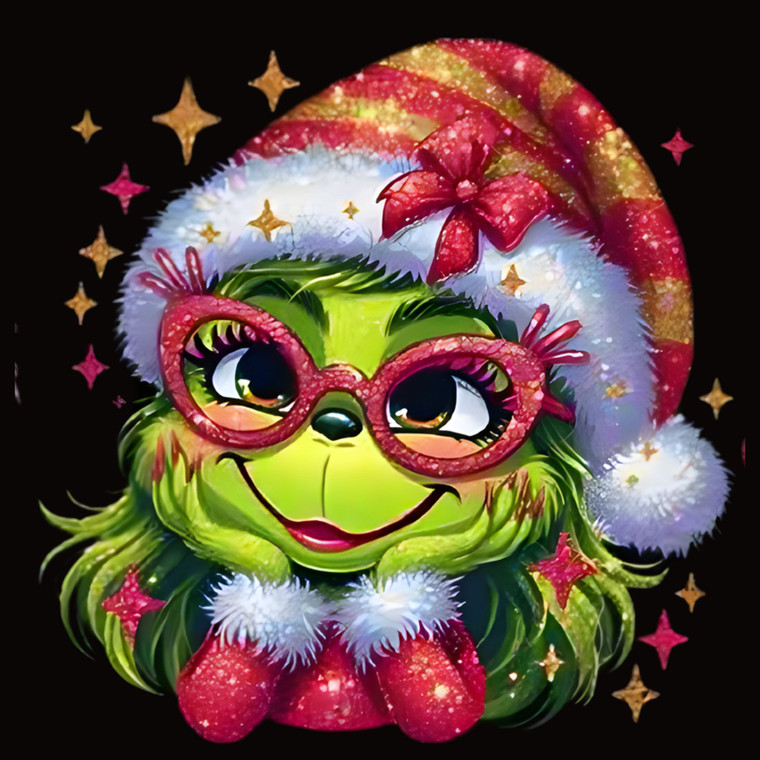 (2 Qty) Beautiful Girl Grinch Christmas DTF transfer