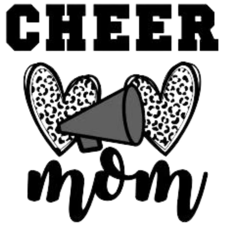 (2 Qty) Cheer Mom Heart DTF transfer