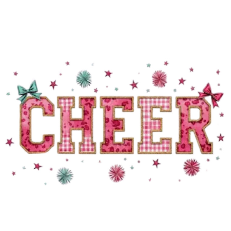 (2 Qty) Retro Cheer Bow DTF transfer