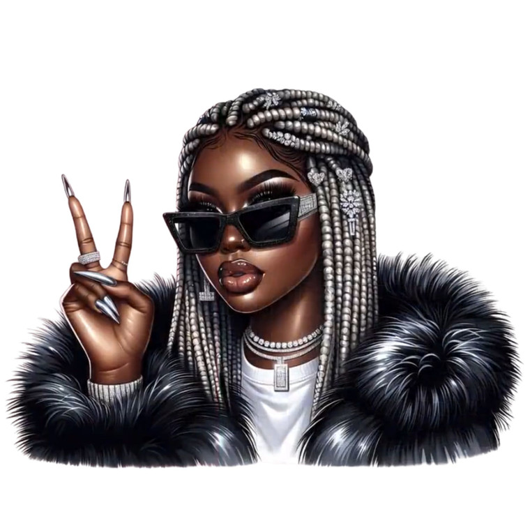 (2 Qty) Afro Black Sweater Beautiful Girl DTF transfer