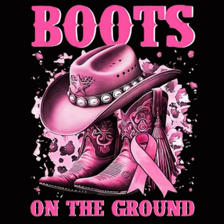(2 Qty) Pink Boots On The Ground Stylish DTF transfer