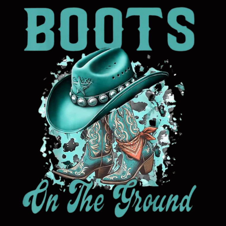 (2 Qty) Sea Green Boots On The Ground DTF transfer