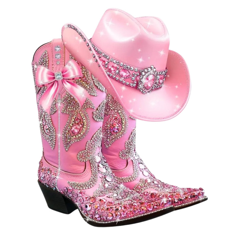 (2 Qty) Light Pink Boots On The Groud DTF transfer