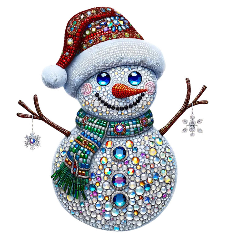 (2 Qty) Rainbow Rhinestone Snowman DTF transfer