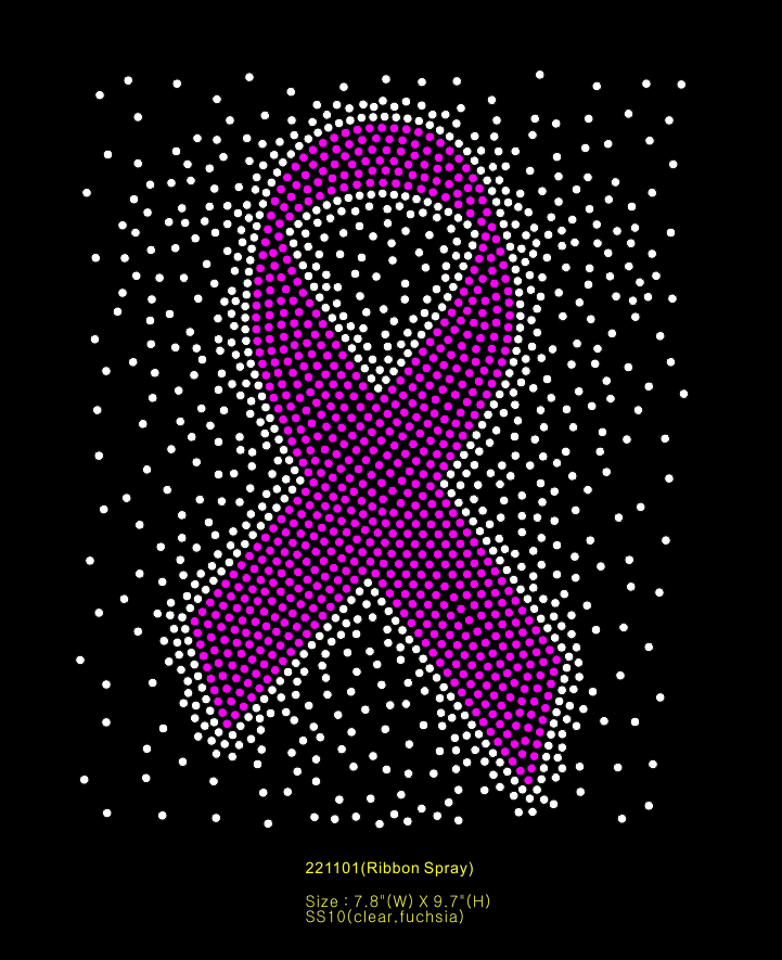 Cancer Ribbon Rhinestone Ribbon Spray sparkle Cancer Awareness Rhinestone Transfer - Texas ...