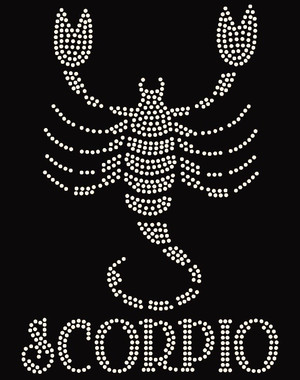 Scorpio Zodiac Bling Sequins No rhinestones transfer Iron On Hot fix applique