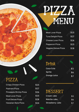 PIZZA MENU - Banner - Texas Rhinestone