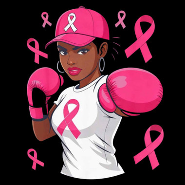 (2 Qty) Pink Ribbion Cancer Girl - DTF transfer - Texas Rhinestone