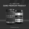 KAGED MUSCLE Glutamine, Unflavored, 1.1 lb (500 g)