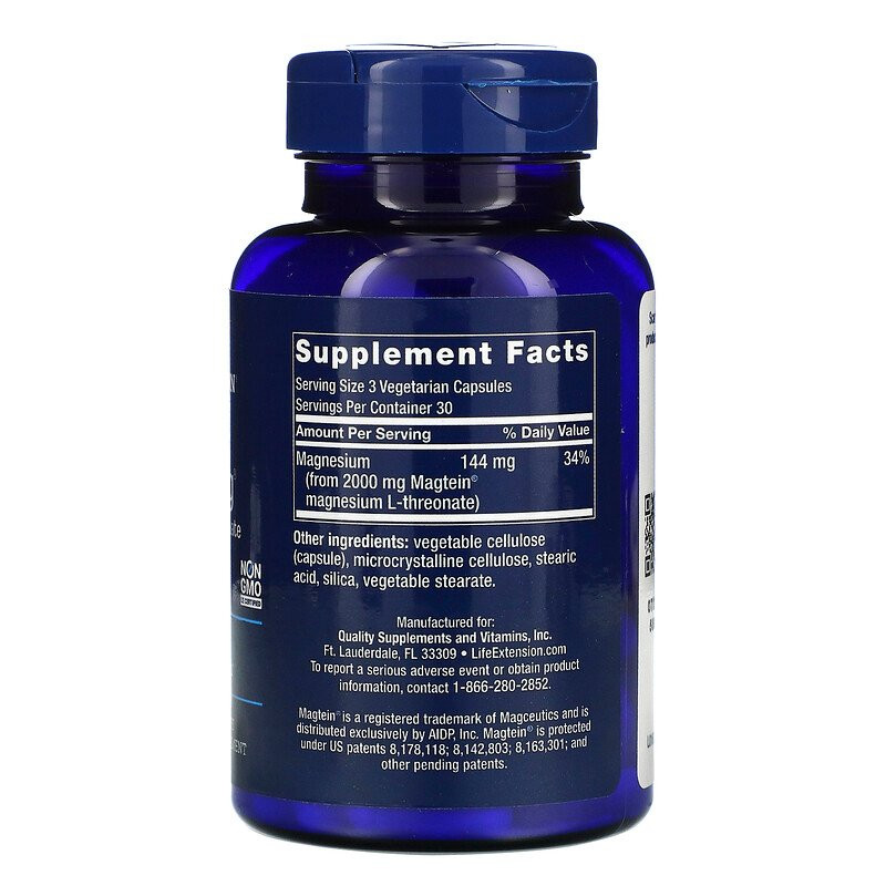 SuperSmart Magnesium L-Threonate 120 Capsules – Soutien Cérébral Et Réduction De La Fatigue