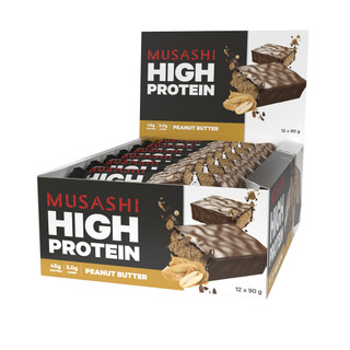 MUSASHI Low Carb High Protein Bars Box of 12 (90 grams)