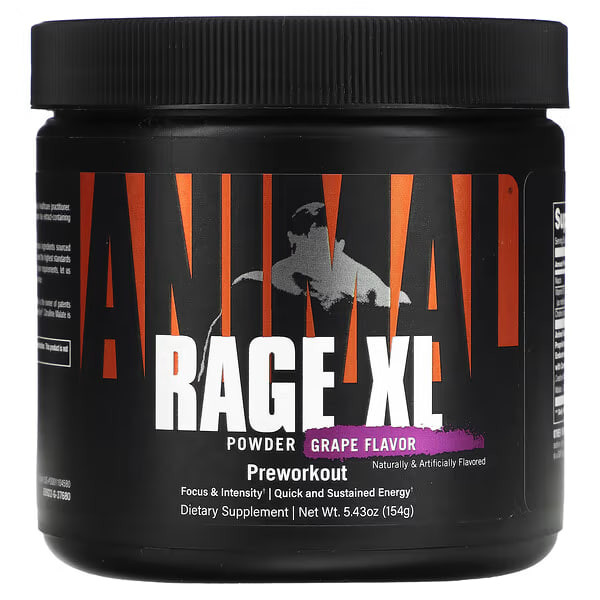 Universal Nutrition, Animal Rage XL, Amp'd Up, Grape of Wrath, 154 g