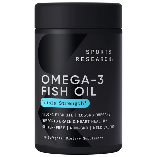 Sports Research Triple Strength Omega-3 Fish Oil  Softgels