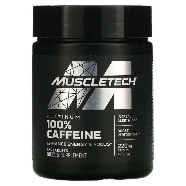 Muscletech, Essential Series, Platinum 100% Caffeine, 220 mg, 125 Tablets