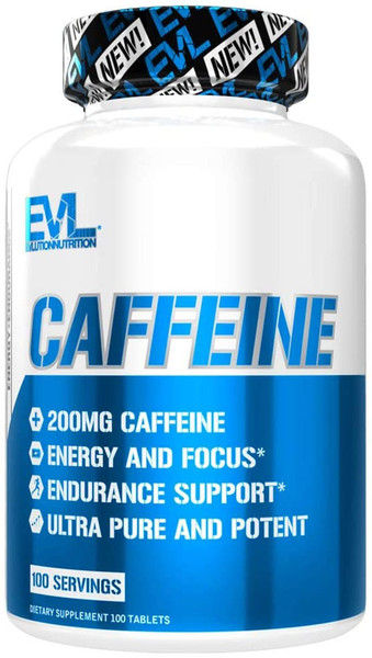 EVLution Nutrition Caffeine 200 mg, 100 Tablets