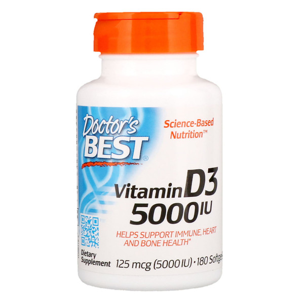 Doctor's Best, Vitamin D3, 125 mcg (5,000 IU)