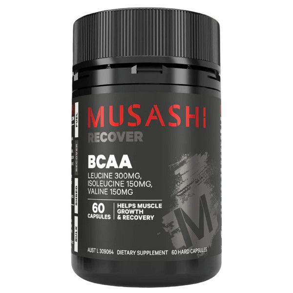 MUSASHI BCAA Branch Chain Amino Acids,  60 Capsules