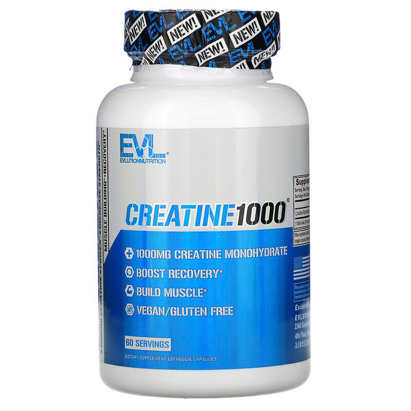 EVLution Nutrition, Creatine1000, 1,000 mg, 120 Capsules