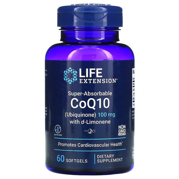 LIFE EXTENSION Super-Absorbable CoQ10, 100 mg, 60 Softgels