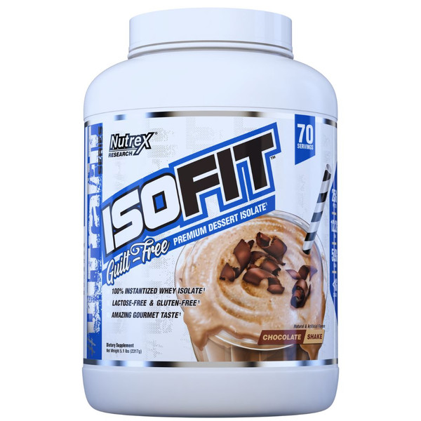 NUTREX RESEARCH IsoFit Whey Protein Isolate Powder 5.0 lb (2.3 kg), 70 Serves